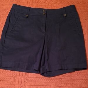 Talbots Blue Bermuda Shorts Classic Tailored Mid-Rise